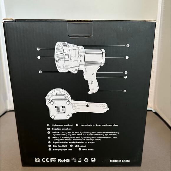 New! LED Work Light Waterproof Spotlight Floodlight Warning & Flashing Functions - Picture 4 of 8